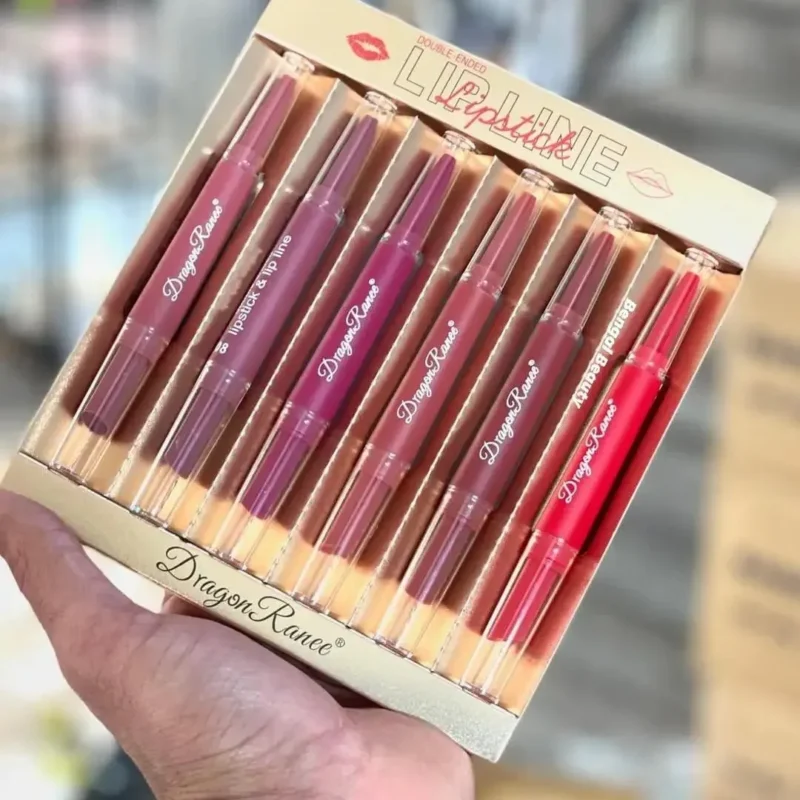 Dragon Ranee 6Pcs Nude Matte Velvet Lipstick + Lip Liner and Lipstick-6 Pcs Nude Shade - Image 3